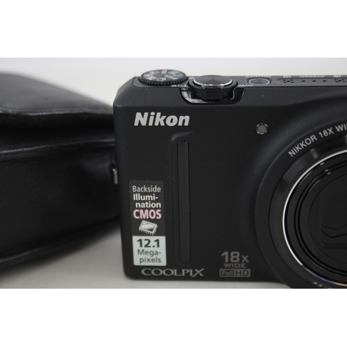 406 - Nikon Coolpix S9100 Digital Compact Camera Working w/ Nikkor 18x Wide Zoom Lens