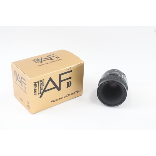 411 - Nikon AF Micro Nikkor 60mm F/2.8 Vintage Autofocus Camera Lens Working w/ Box