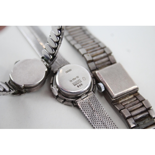 420 - Women's Solid Silver Watches Hand-Wind Inc. Verity, Excalibur WATCH RUNS x 3