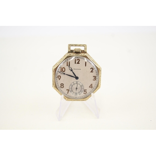 423 - Men's Waltham Rolled Gold Open Face Pocket Watch Hand-Wind