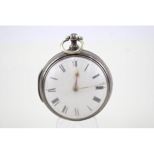 425 - Men's Antique Verge Fusee Hallmarked Silver Pocket Watch Key-Wind WATCH RUNS