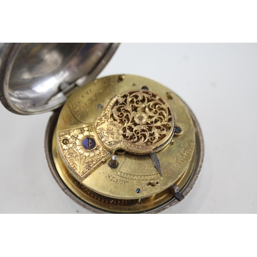 425 - Men's Antique Verge Fusee Hallmarked Silver Pocket Watch Key-Wind WATCH RUNS