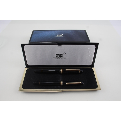 438 - MONTBLANC Meisterstuck Black Fountain Pen w/ 14ct White Gold Nib, Rollerball Etc