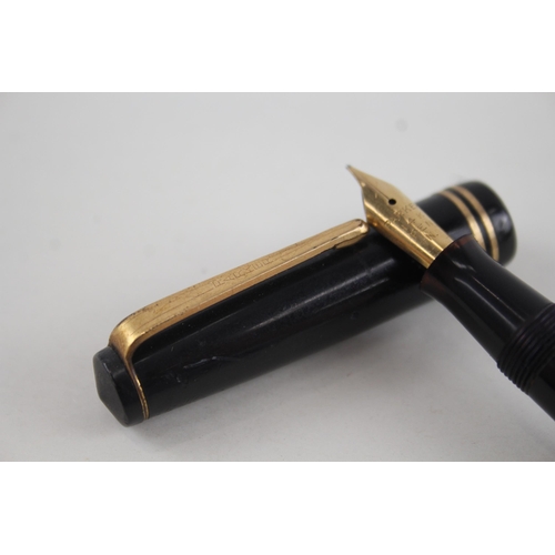 443 - Vintage Parker Victory Black Fountain Pen w/ 14ct Gold Nib WRITING