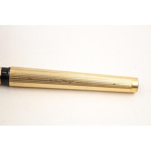 448 - Vintage Sheaffer Targa Gold Plated Fountain Pen w/ 14ct Gold Nib WRITING