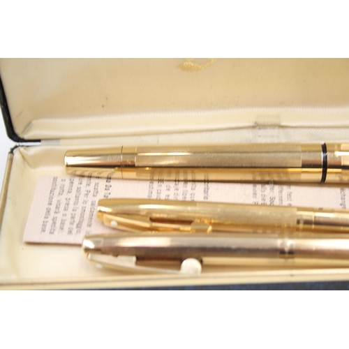 450 - Vintage Sheaffer Imperial Gold Plated Fountain Pen w/ 14ct Nib, Ballpoint Etc