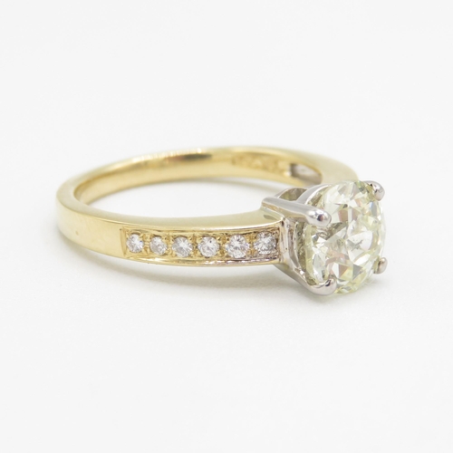 1 - 18ct Gold Diamond Solitaire Ring - hallmarked 18ct - makers mark MNP -  1.78ct untreated old cut dia... 