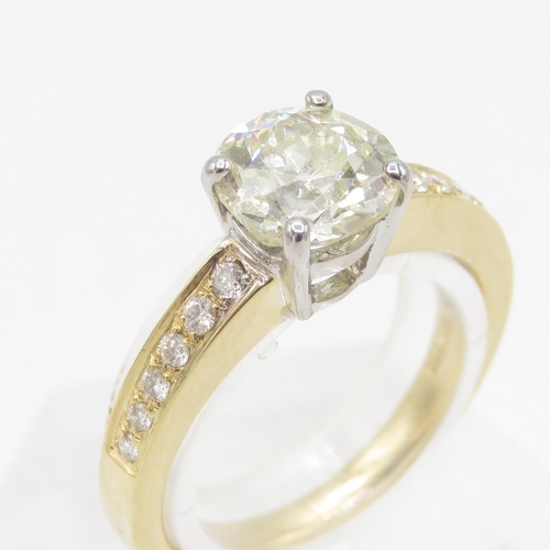 1 - 18ct Gold Diamond Solitaire Ring - hallmarked 18ct - makers mark MNP -  1.78ct untreated old cut dia... 