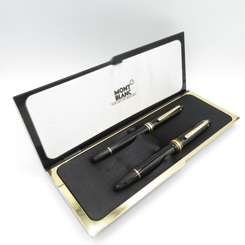 438 - MONTBLANC Meisterstuck Black Fountain Pen w/ 14ct White Gold Nib, Rollerball Etc