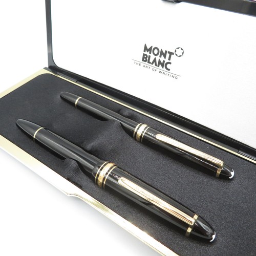 438 - MONTBLANC Meisterstuck Black Fountain Pen w/ 14ct White Gold Nib, Rollerball Etc