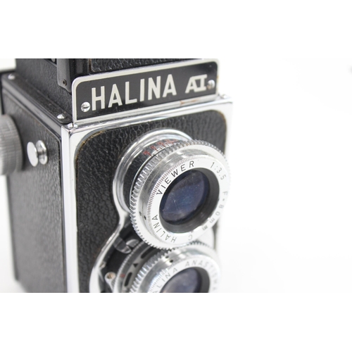 435 - Halina AI Twin Lens Camera Working w/ Original Leather Case