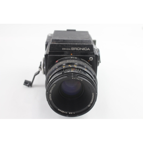 438 - Zenza Bronica SQ-A Medium Format Film Camera Working w/ 80mm F/2.8 Lens & Slide