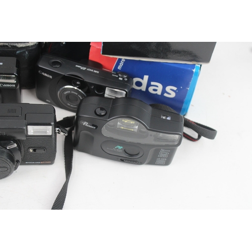 439 - Assorted Compact Film Point & Shoot Cameras Inc Canon Sureshot 85 Zoom Etc x 10