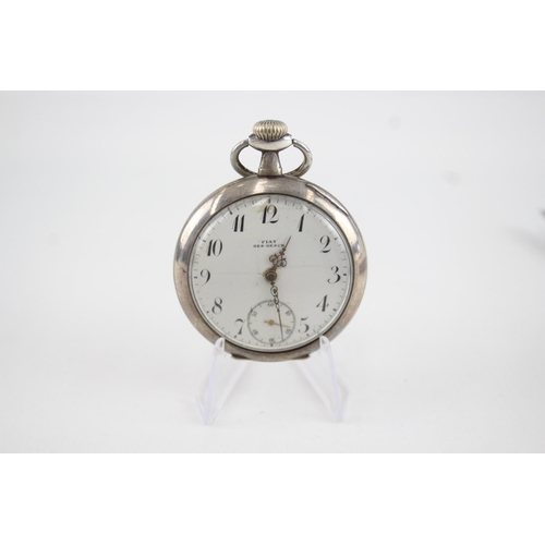 449 - Men's Vintage 800 Silver Open Face Pocket Watch Hand-Wind WATCH RUNS