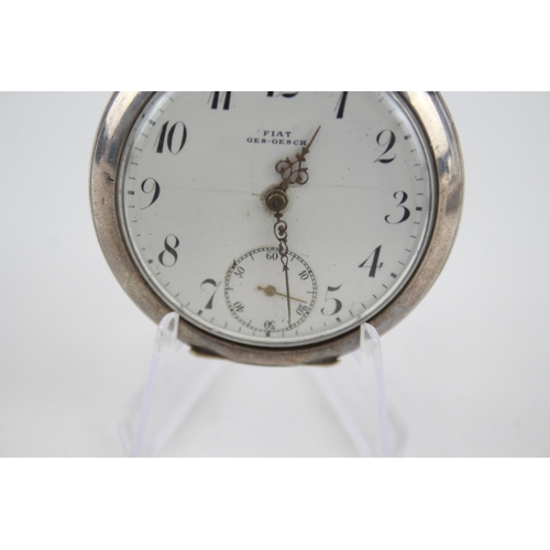 449 - Men's Vintage 800 Silver Open Face Pocket Watch Hand-Wind WATCH RUNS