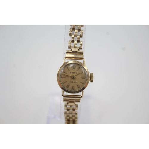 451 - Women's Rolex Precision 9ct Gold Watch Hand-Wind WATCH RUNS