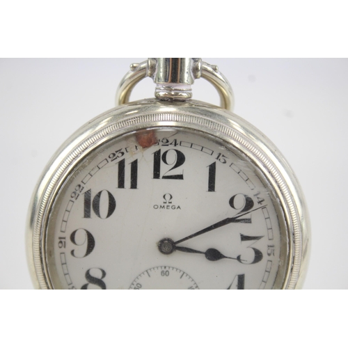 469 - Men's Vintage Omega Open Face Pocket Watch Hand-Wind WATCH RUNS