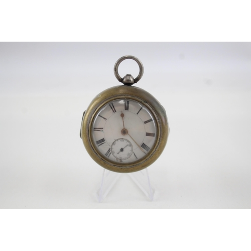 470 - Men's Vintage 925 Silver Pair Case Fusee Pocket Watch Key-Wind WATCH RUNS