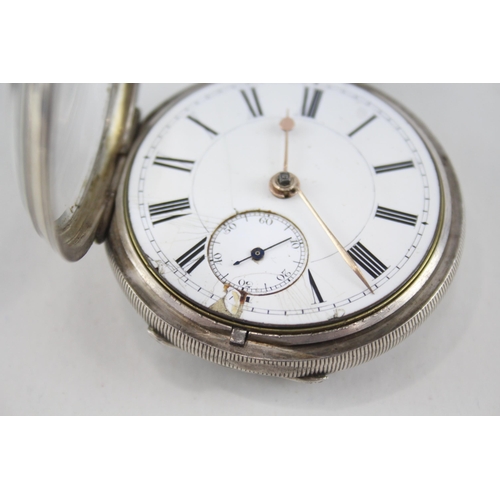 470 - Men's Vintage 925 Silver Pair Case Fusee Pocket Watch Key-Wind WATCH RUNS