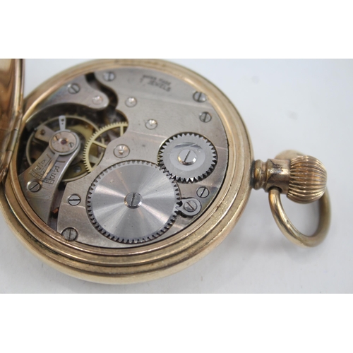 472 - Men's Rolled Gold Half Hunter Pocket Watch Hand-Wind WATCH RUNS