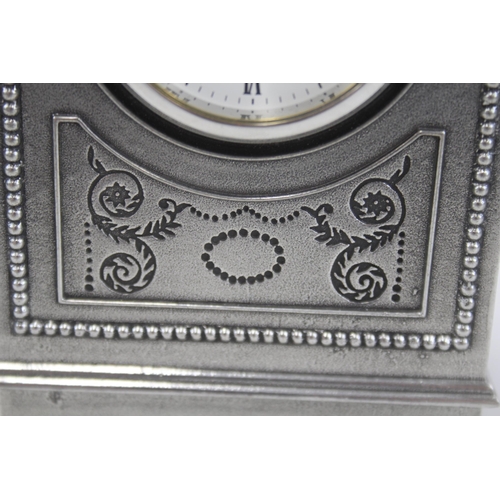 474 - Royal Selangor Pewter Quartz Mantle Clock WATCH RUNS