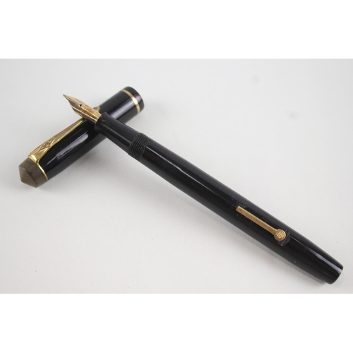 476 - Vintage Conway Stewart 759 Black Fountain Pen w/ 14ct Gold Nib WRITING