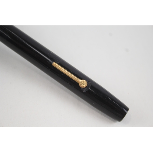 476 - Vintage Conway Stewart 759 Black Fountain Pen w/ 14ct Gold Nib WRITING