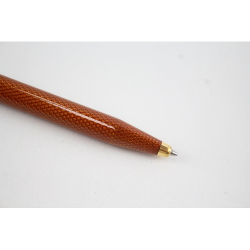 477 - Vintage S.T DUPONT Orange Lacquer & Gold Plate Ballpoint Pen / Biro WRITING