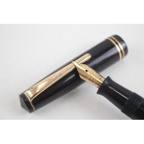 492 - Vintage Parker Victory Black Fountain Pen w/ 14ct Gold Nib WRITING