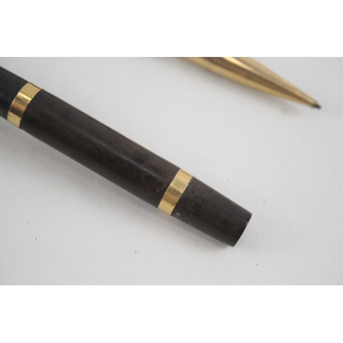 499 - Vintage MABIE TODD Swan Self Filler Ladies Brown Fountain Pen w 14ct Nib WRITING