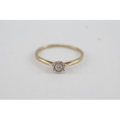 20 - 9ct gold diamond solitaire ring, total diamond weight 0.10ct approximately (1g) Size  O 1/2