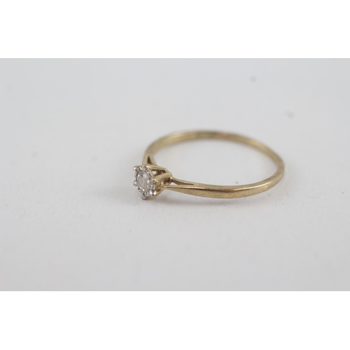 20 - 9ct gold diamond solitaire ring, total diamond weight 0.10ct approximately (1g) Size  O 1/2