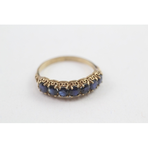 26 - 9ct gold vintage sapphire eternity ring (2g) Size  N