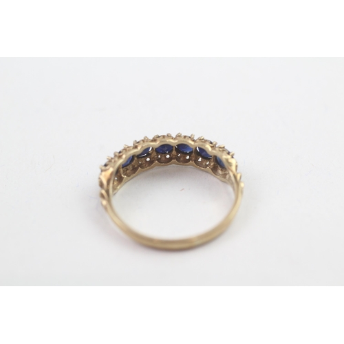 26 - 9ct gold vintage sapphire eternity ring (2g) Size  N