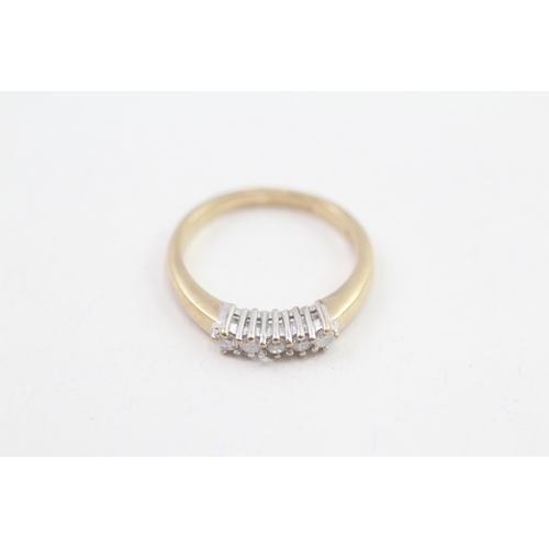 30 - 9ct gold diamond five stone ring, claw set (1.9g) Size  K