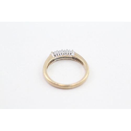 30 - 9ct gold diamond five stone ring, claw set (1.9g) Size  K