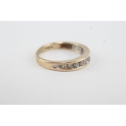 50 - 9ct gold diamond half eternity ring, total diamond weight 0.50ct approximately, channel set (3.1g) S... 