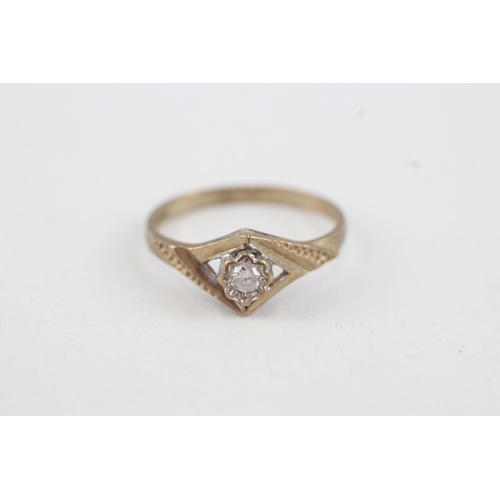 58 - 9ct gold vintage diamond dress ring (1.5g) Size  N