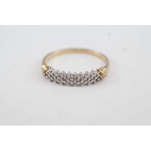 6 - 9ct gold diamond half eternity ring, claw set (1.8g) Size  L 1/2