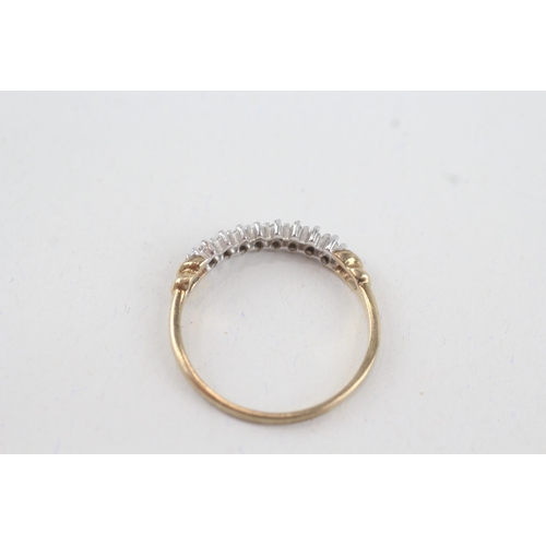 6 - 9ct gold diamond half eternity ring, claw set (1.8g) Size  L 1/2