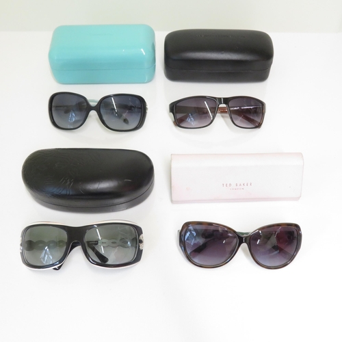 516 - 4 x Designer Sunglasses including Tiffany & Co, Versace, French Connection, Ted Baker  - All with Ca... 