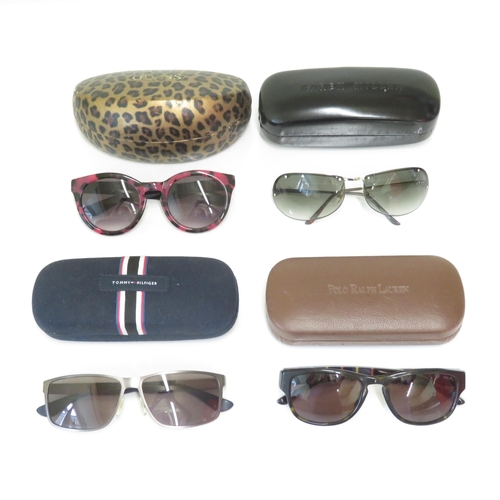 518 - 4 x Designer Sunglasses including Polo Ralph Lauren, Tommy Hilfiger, Karen Millen, Guess  - All with... 