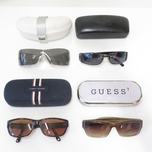 521 - 4 x Designer Sunglasses including Versace, Dolce & Gabbana, Tommy Hilfiger, Guess  - All with Cases