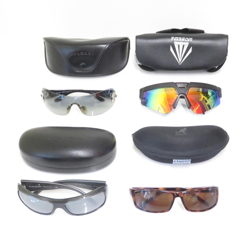 528 - 4 x Designer Sunglasses including Roberto Bvlgari, Polo Ralph Lauren, Fearnley, Kangol  - All with C... 