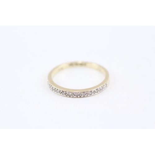 13 - 9ct gold diamond half eternity ring (1.5g) Size  M