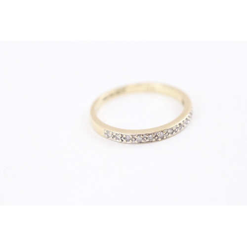 13 - 9ct gold diamond half eternity ring (1.5g) Size  M