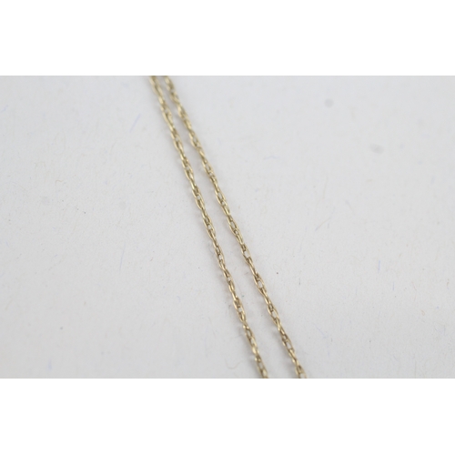 205 - 9ct gold diamond claddagh pendant necklace (3.2g)