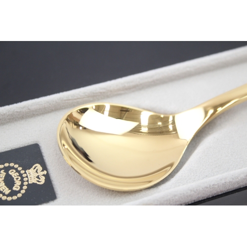 365 - Vintage GEORG JENSEN .925 Sterling Silver Gilt Collectors Spoon Boxed (44g)