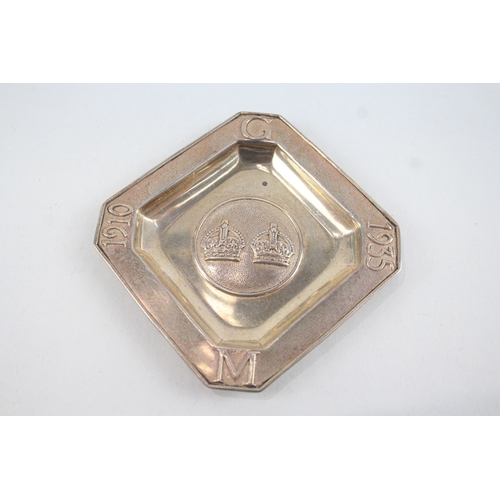 366 - Vintage 1934 Birmingham Sterling Silver George V Commemorative Ashtray (30g)
