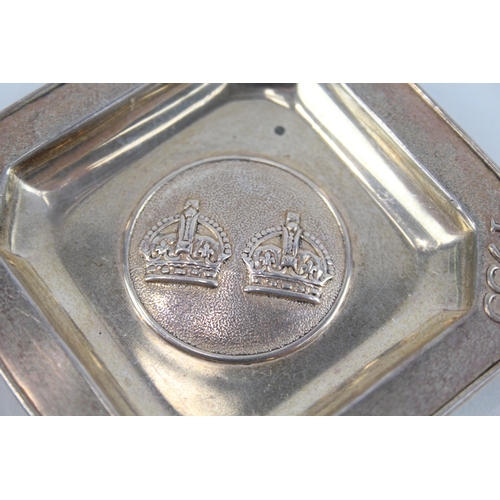 366 - Vintage 1934 Birmingham Sterling Silver George V Commemorative Ashtray (30g)